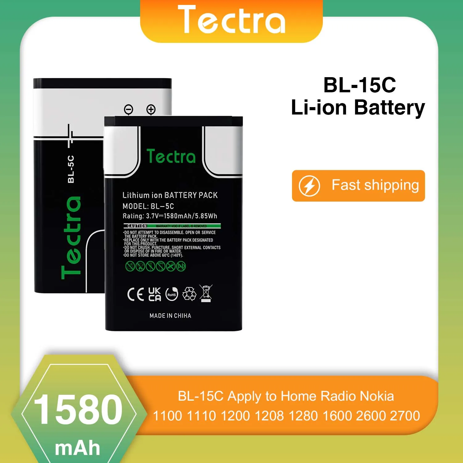 Battery for Nokia Original BL-5C Li-ion for Nokia 220DS, 222, 222 DS