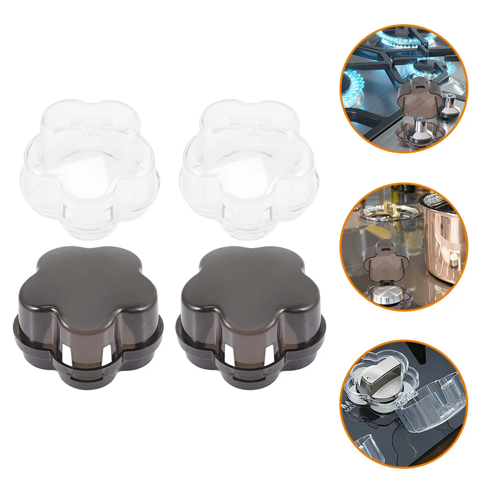 

4 Pcs Gas Protection Cooker Knobs Stove Guard for Baby Safety Protective Case