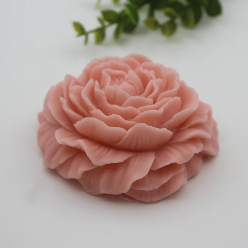 Stampo In Silicone Per Sapone E Candele – Forma Peonia In Fiore – 97x97 Mm – Fai Da Te - 4