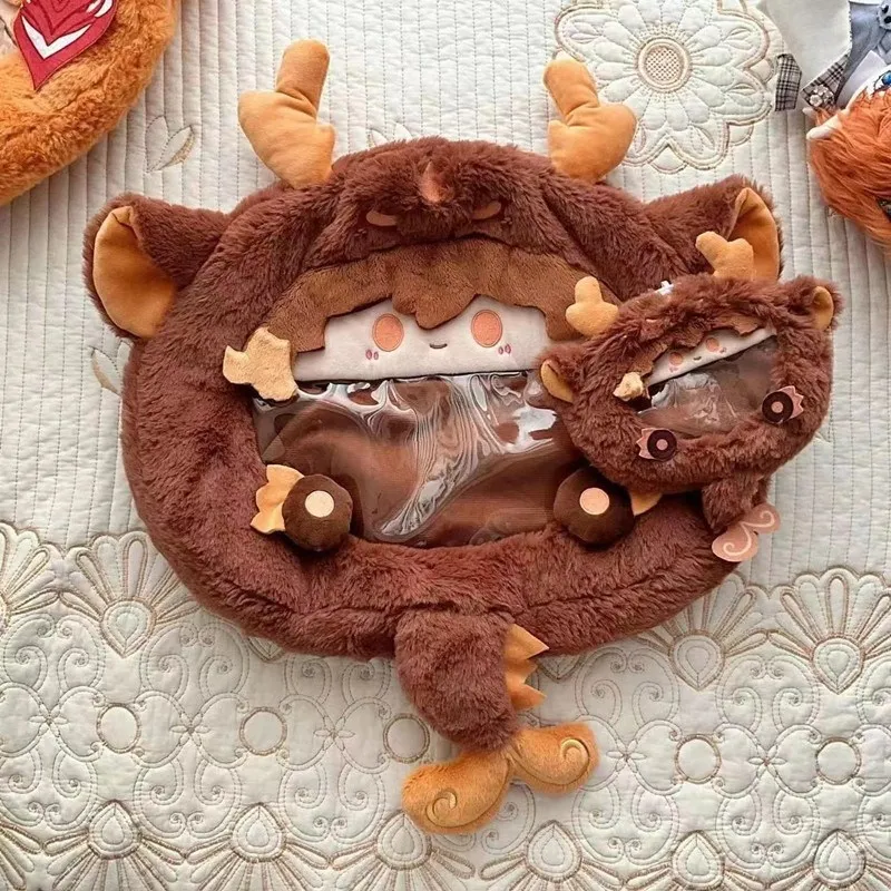 

Coin Bag Genshin Impact Cosplay Zhongli Tartaglia Dragon Cute 10cm Soft Bag Birthday Costume Props Gifts