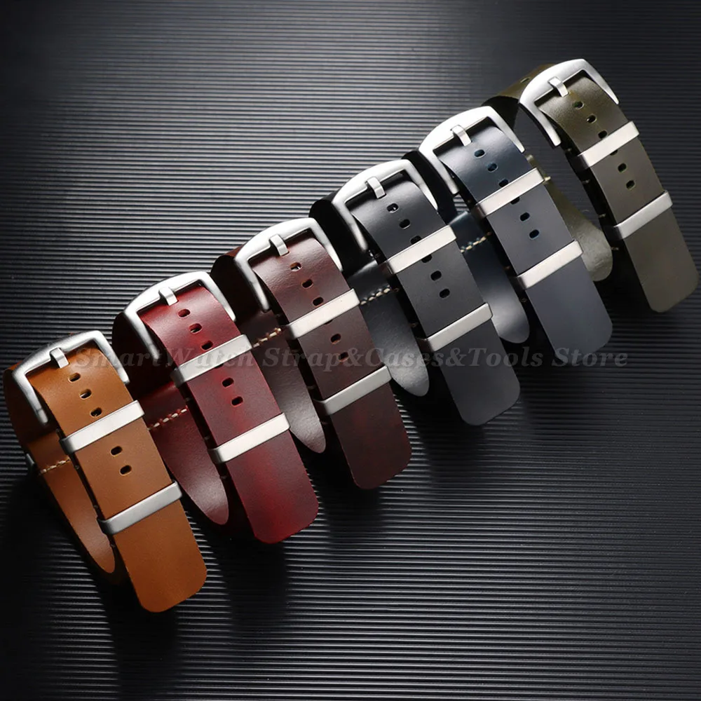 Premium Retro Genuine Leather Watch Strap - Men’s Replacement Wristband