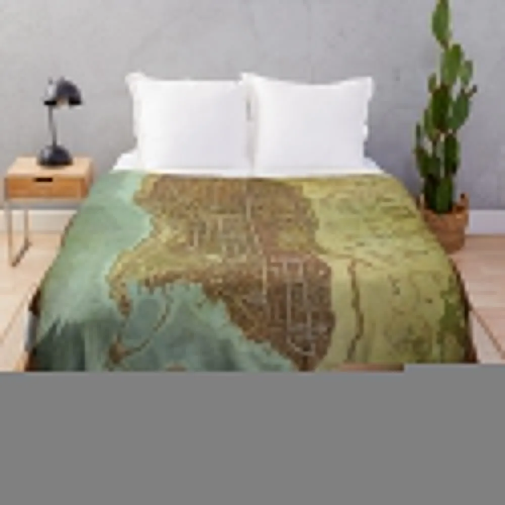 

Waterdeep City Map Throw Blanket Blankets Sofas Of Decoration Plush Hairy Blankets
