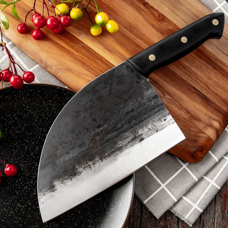 Traditional Handmade Kitchen Knife Hammer Stainless Steel Chef's Chopper Cooking Knives