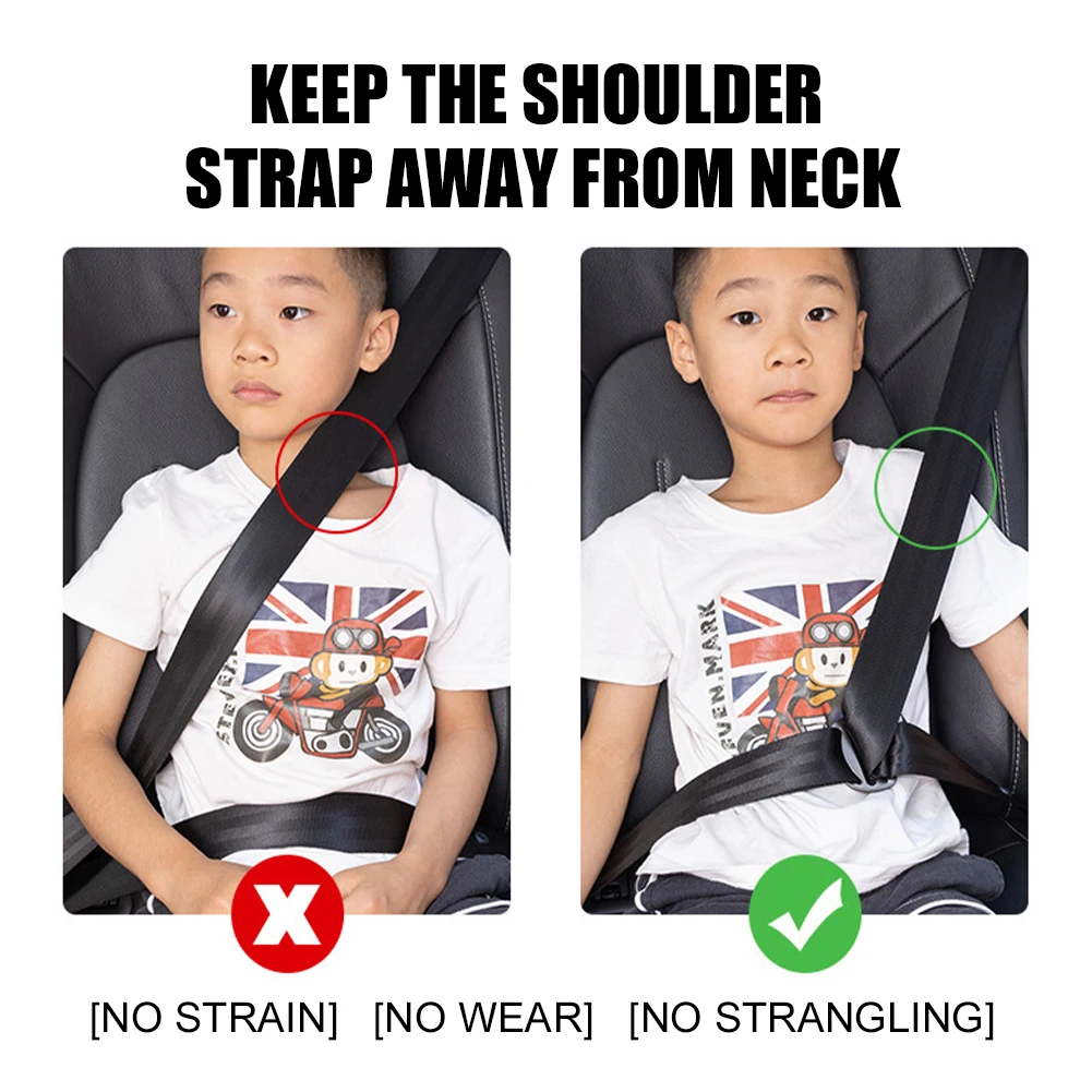 Seat Belt Adjuster for Children Seat Belt Clip Retainer Kids Neck Strap Metal Positioner Lock Safety Belt Stopper Accessories