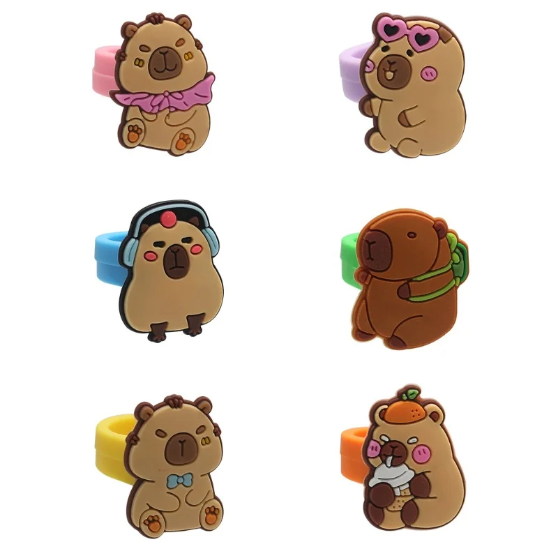 Capybara Geburtstagsparty-Gefälligkeiten, Schlüsselanhänger, Handtasche, Geschenktüte, Kuchendekoration, hängende Wimpel, Stroh, Papa-Kreise, Capybara-Party-Souvenir – Detail 16