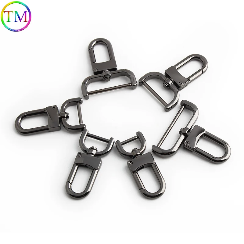 K gold Light gold Gun black Metal Detachable Swivel Snap Hooks For Handbag Purse Carabiner Snap Hook DIY KeyChain Accessories