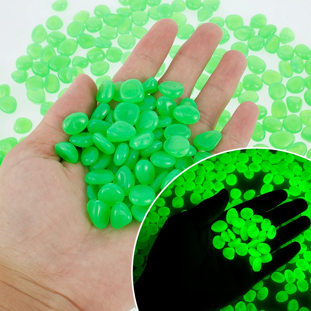 Glow rocks in the dark pebbles luminous stones DIY decorative gravel for fish tank aquarium yard natural crystals 300Pcs glow stones decorative stones