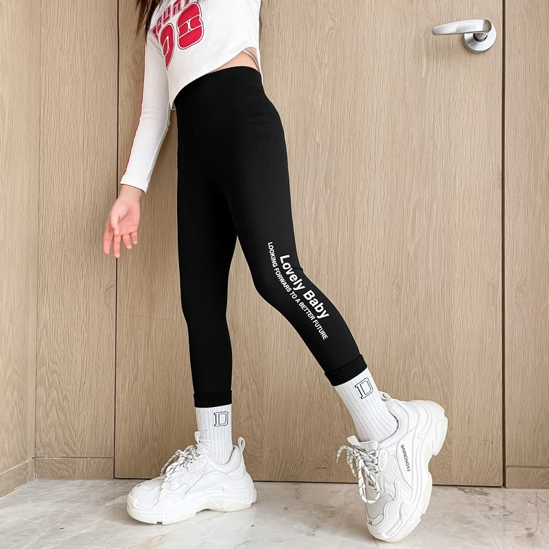 Girls Fashion Leggings Spring Autumn New Letter Print Shark Pants  Children's Clothing High Elasticity Yoga Trousers 8 10 12 14 Y - AliExpress