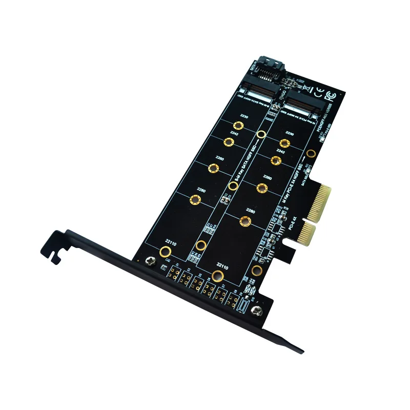 

PCIE To M2 Adapter M2 SSD NVME M Key M.2 NGFF B Key SATA Port To PCI Express 3.0 x4 Raiser Card Suppor 2280 2260 2242 2230 22110