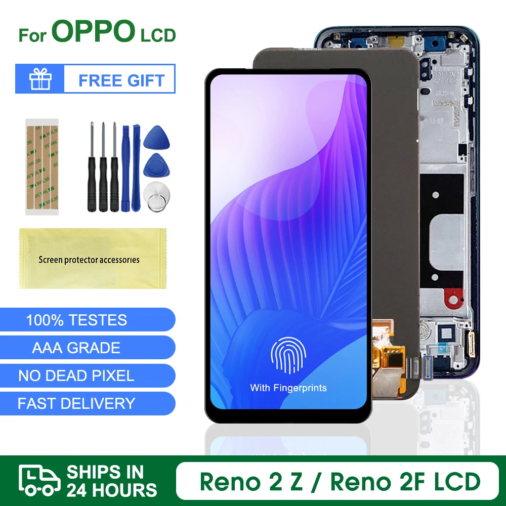 6.53 "Super Amoled Per Oppo Reno2 Z Reno 2Z 2 Z Display Lcd Touch Panel Digitizer Assembly Sostituzione Per Reno 2F Lcd