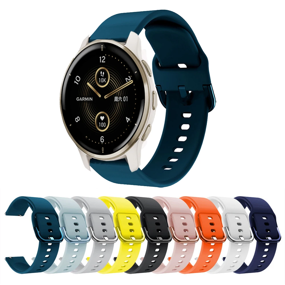 18mm 20mm 22mm Strap Silicone Watchband For Garmin Venu 2 Plus/venu 2s 2 Sq Sport Bracelet For