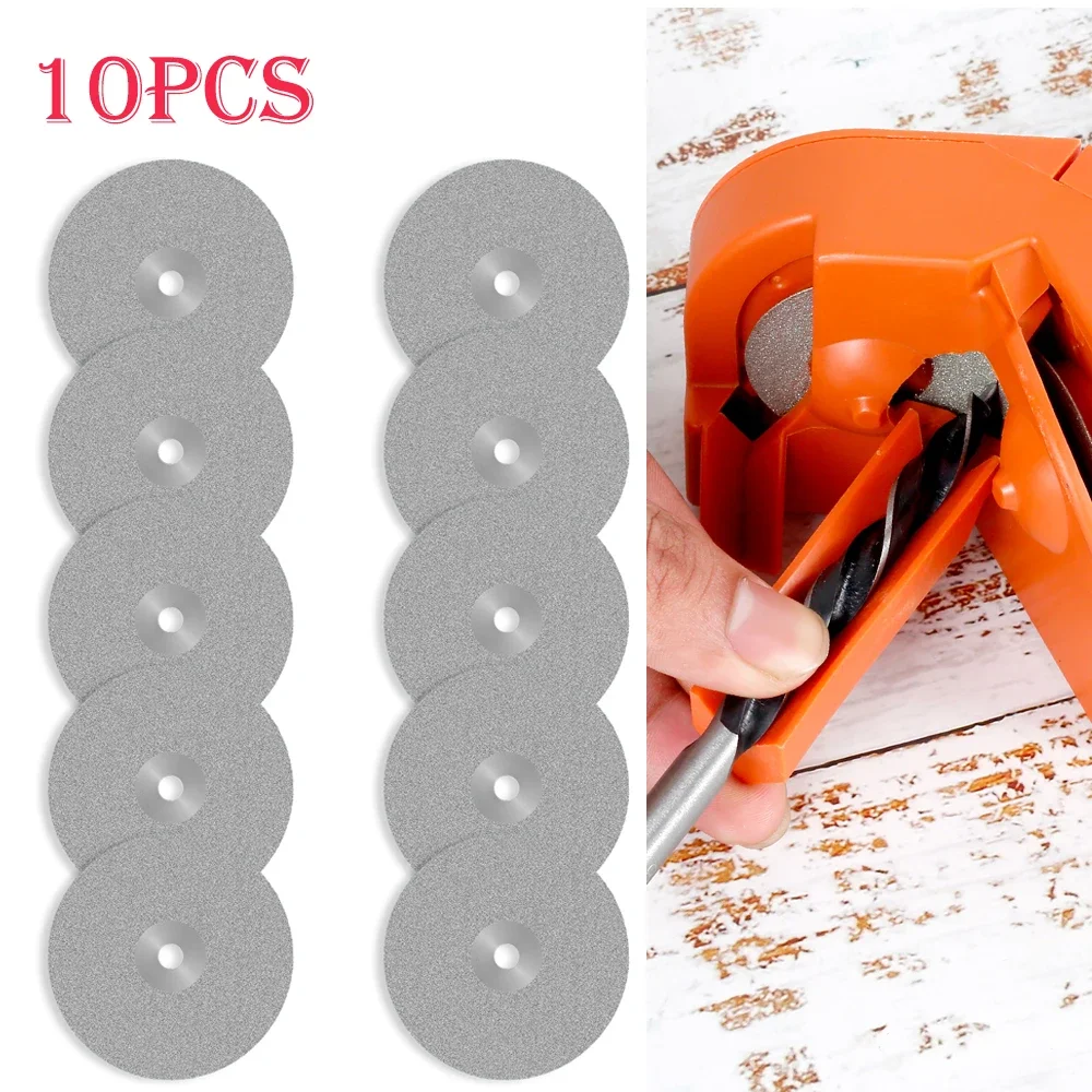 10Pcs Drill Bit Sharpening Disc Flat Lap Grind Wheels Multipurpose Drill Bit Grinding Discs For High Speed Steel Twist