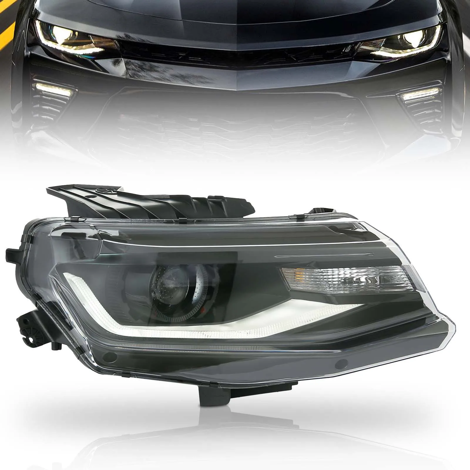 

HID Headlight Lamp For Chevrolet Camaro 2016 2017 2018 2019 2020 2021 2022 W/ LED DRL RH Right Passenger Side Car Light Assy