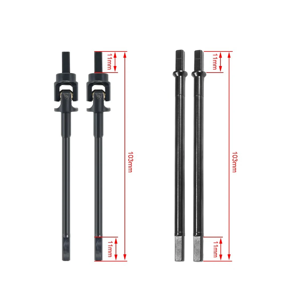 KYX Racing Hard Steel CVD Drive Shafts For Axial Capra UTB10 RC Crawler - Front Axle Upgrade