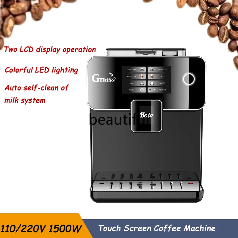

Intelligent Touch Screen Coffee Machine Automatic Heating Milk Water Latte Espresso Cappuccino Americano Coffee Maker