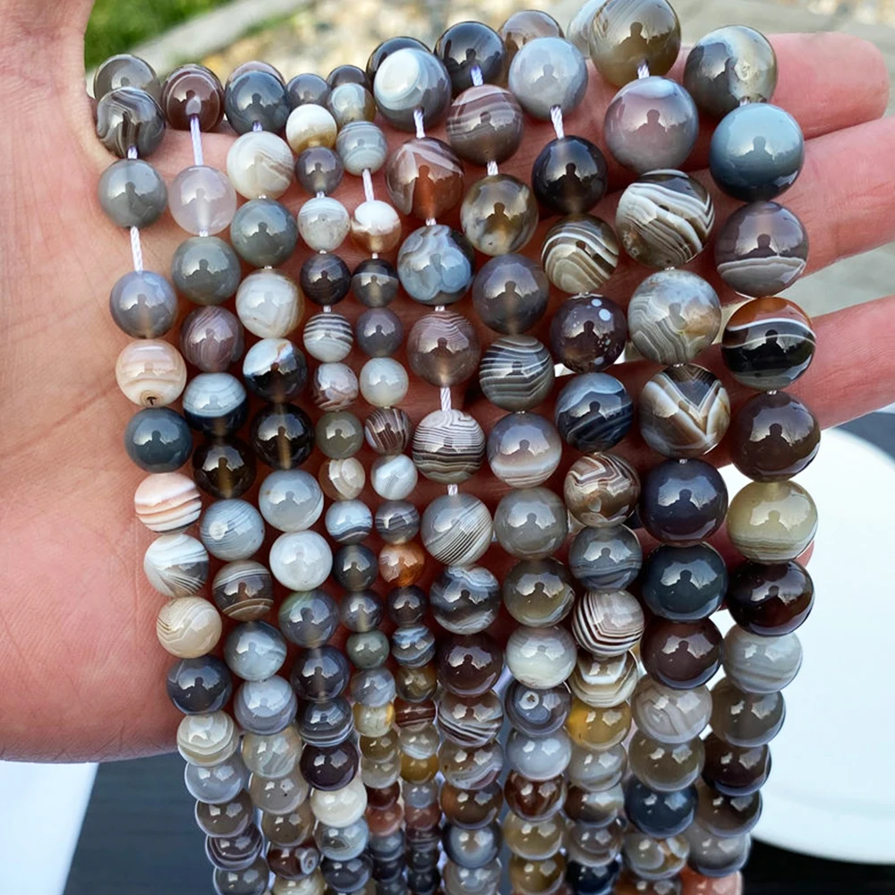 A+ Natural Botswana Stripe Agate Loose Sardonyx Beads For Jewelry Making DIY Bracelets Accessories 15'' 4