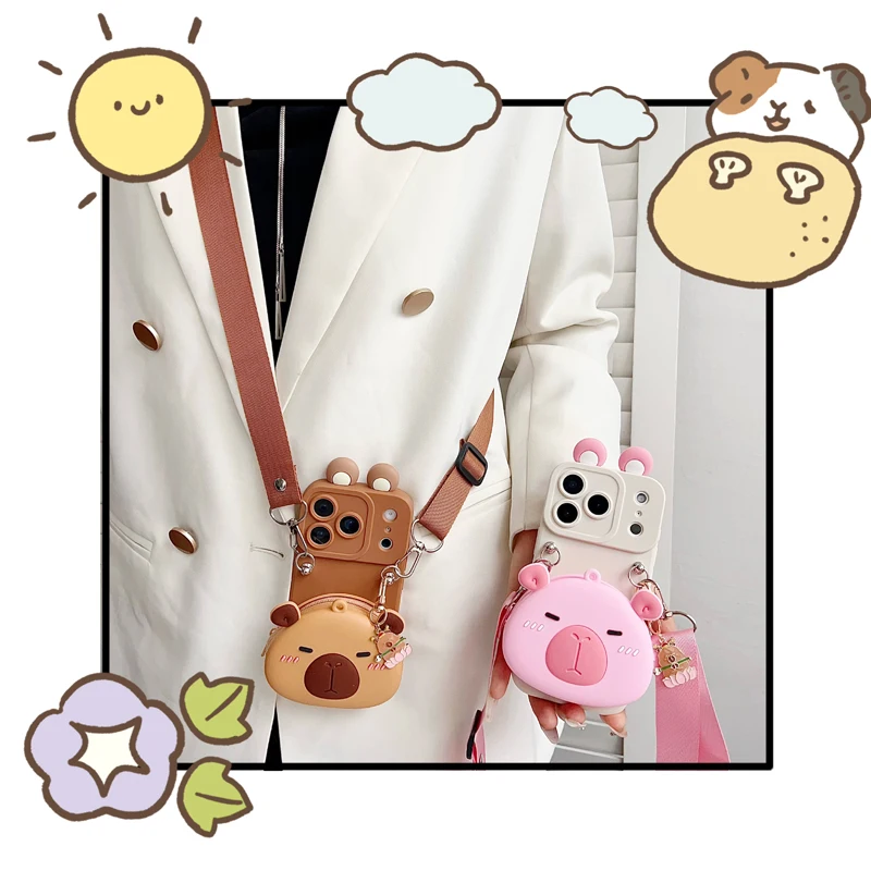 Capybara Wallet Case with Accessories