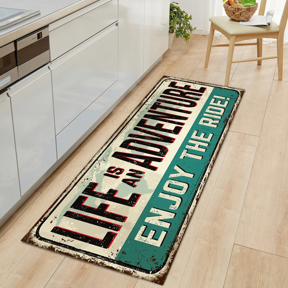 Vintage Kitchen Mat Non Slip Carpet In The Living Room Flanel Entrance