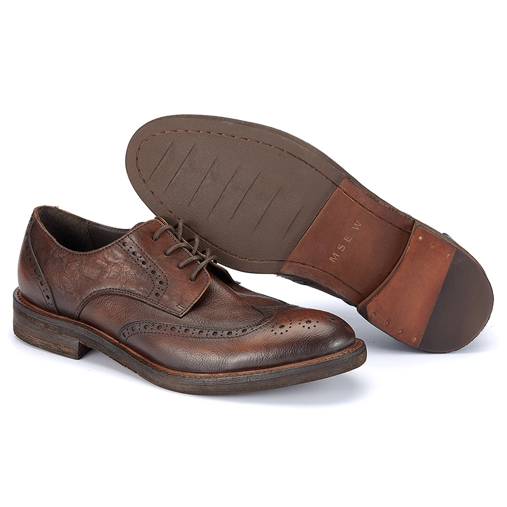New Trend Full-grain Genuine Leather Soft Comfortable Formal Dress Shoes for Men Business