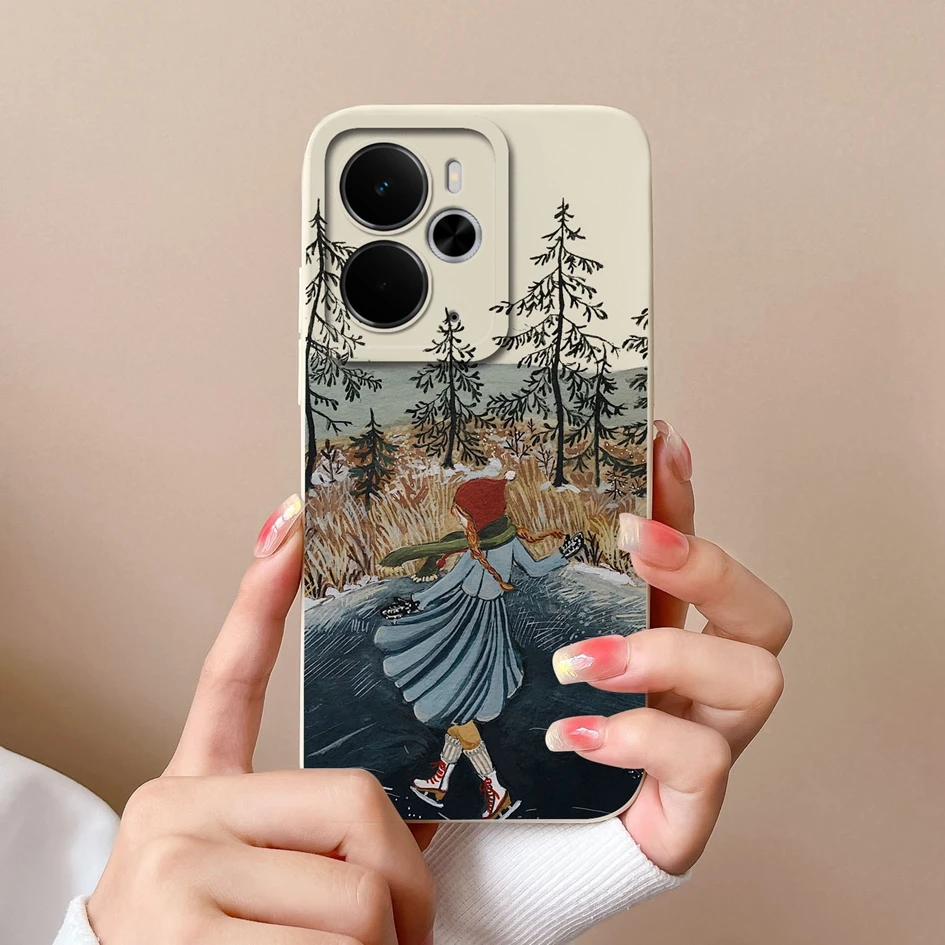 Luxury Floral Print Liquid Silicone Case - High Quality, Anti-Drop, Durable, Anti-Slip Housing