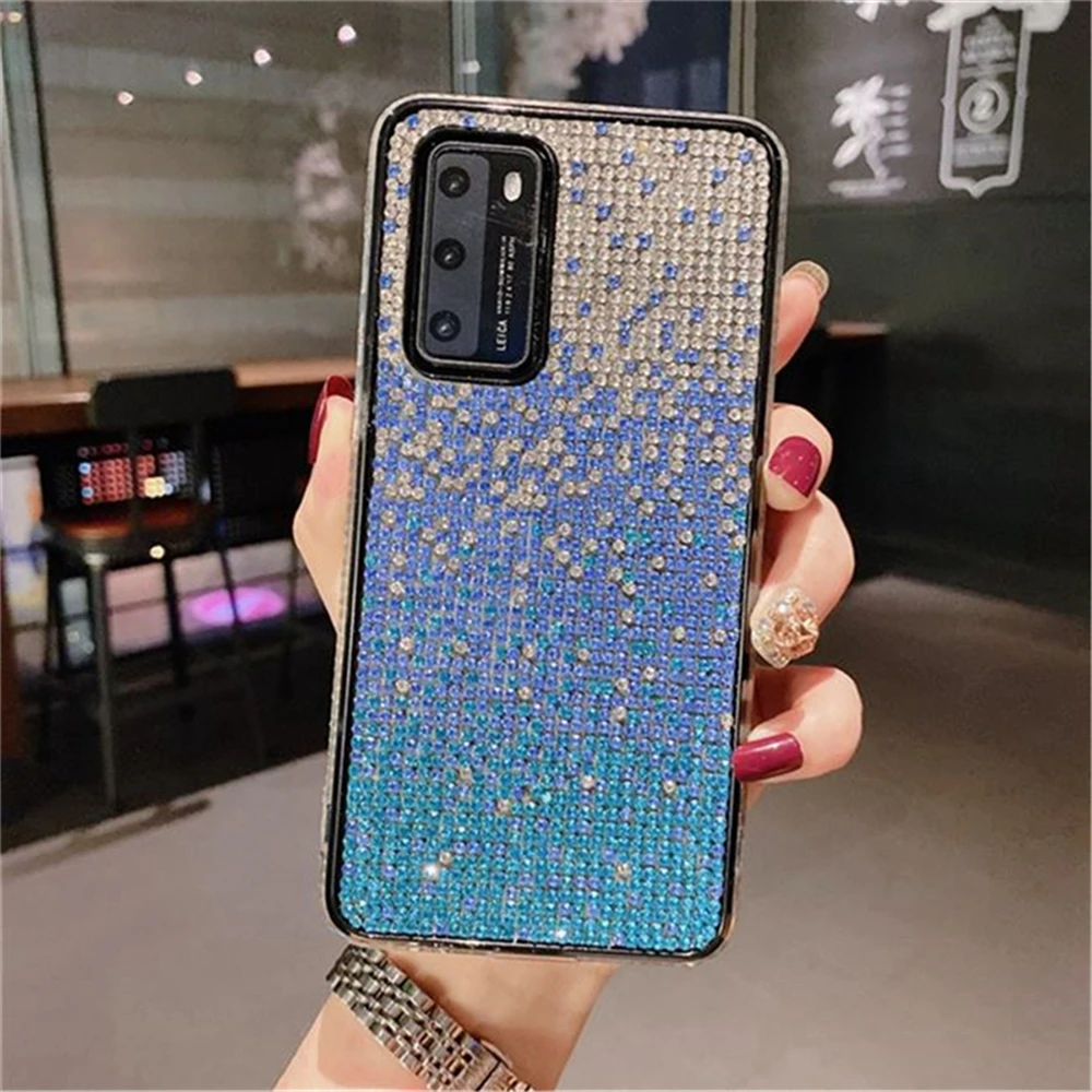 Luxury Shiny Rainbow Glitter Diamond Case For Samsung S22 Ultra S21 Plus S20 S10 Note 20 10 Bling Rhinestone Soft Silico_voghion.com