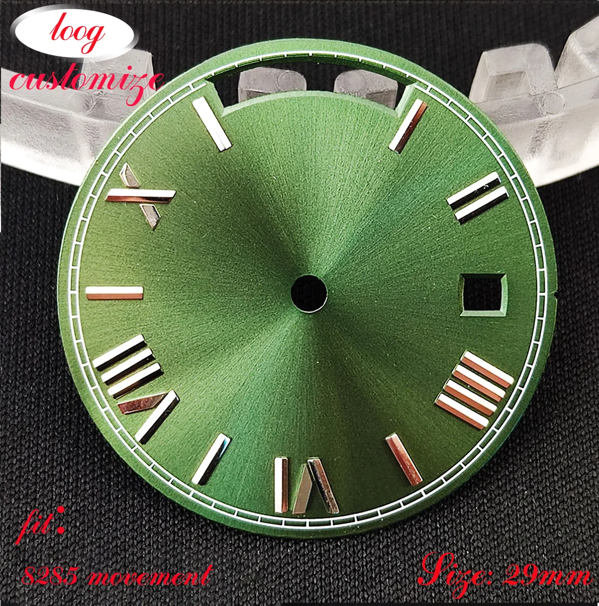 8285 Dial 8285 hand Man Watch Dual Calendar 29mm dial hand Blue Green Glow Accessories Dial fit Movement
