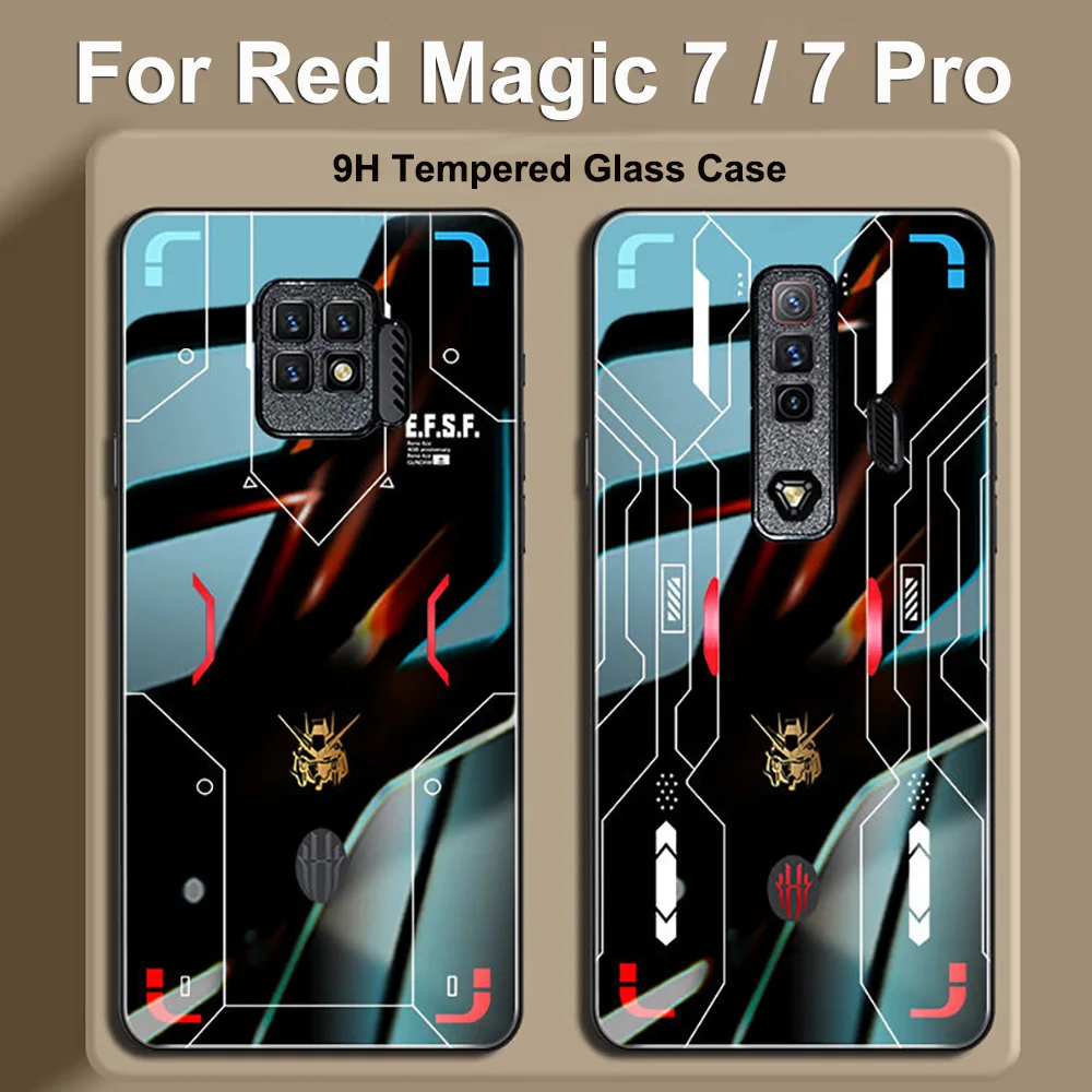 

Чехол для Red Magic 7, задняя крышка из закаленного стекла для Nubia Red Magic 7 Pro, стеклянный чехол для RedMagic 7 7Pro, чехол