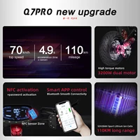 Trottinette électrique BOYUEDA Q7Pro Max, 3200W, double moteur, batterie 52V28AH, contrôle par application activé par NFC, pneus silencieux 3