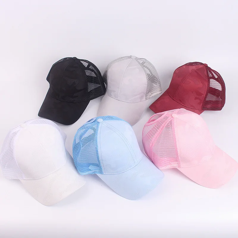 Women's Ponytail Baseball Caps Spring Summer Cotton Mesh Sun Hat Running Snapback Hat Female Adjustable Girl Outdoor Visor Hats baseball cap sun hat