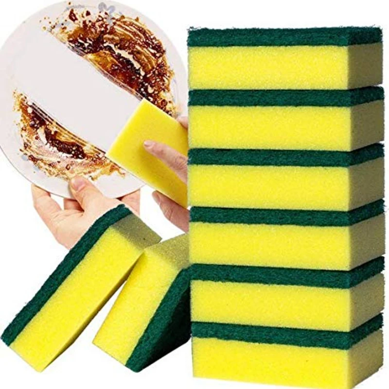 

10pcs Sponges Non-Scratch Scouring Pads Bulk Scrub Sponges for Cleaning Kitchen and Household, Car, Dish Sponge Apartments Hotel