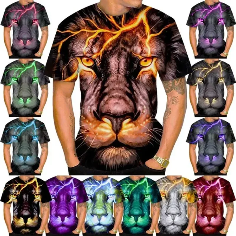 

New Lion 3D Print T-Shirt for Unisex Fashion Men Clothing Hip-Hop Cool Casual Animal Graphic T Shirt Harajuku Tops Tees