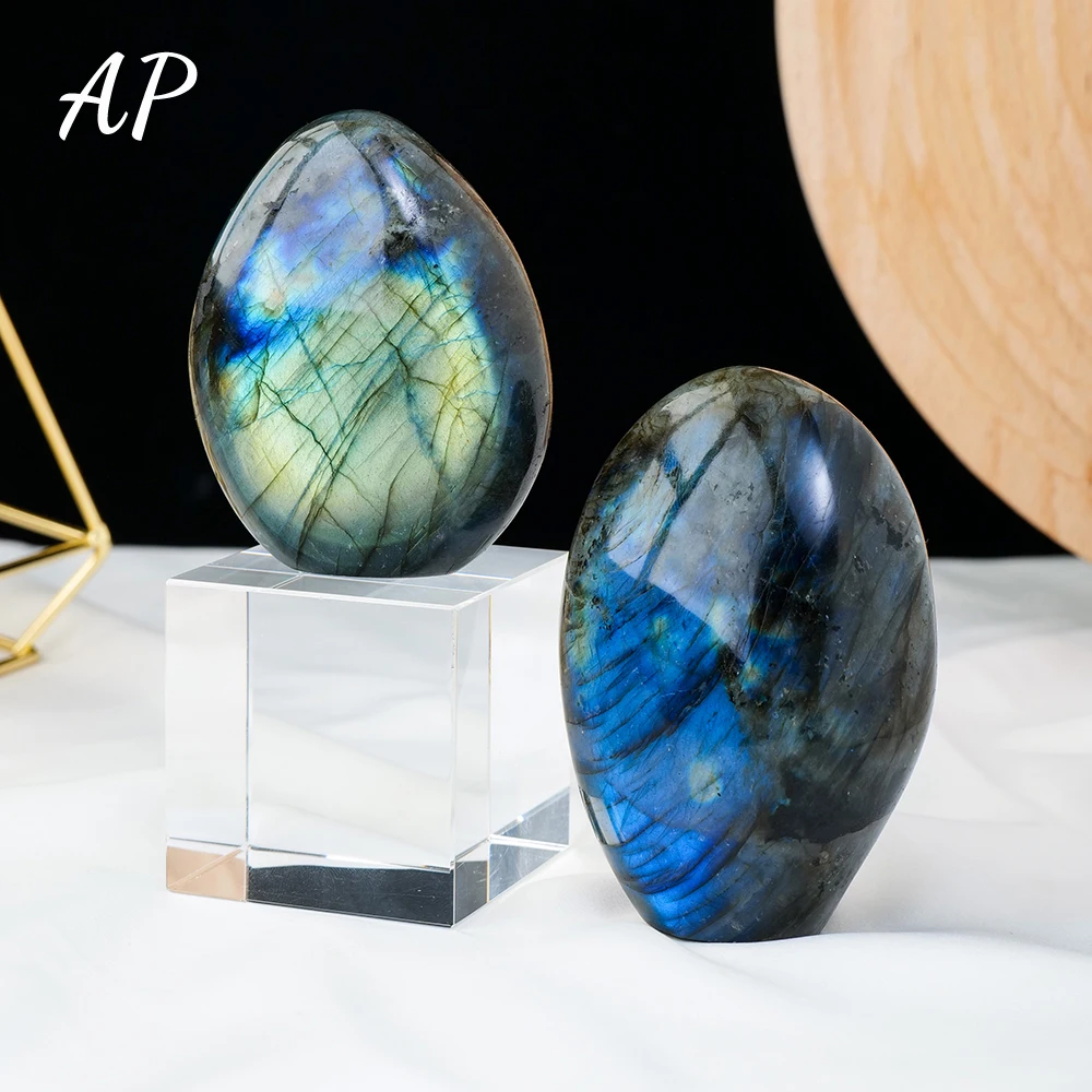 

Natural Polished Crystal Hand Carved Blue Light Labradorite Ornament Healing Stone Reiki Gemstone Home Decoraion Gifts