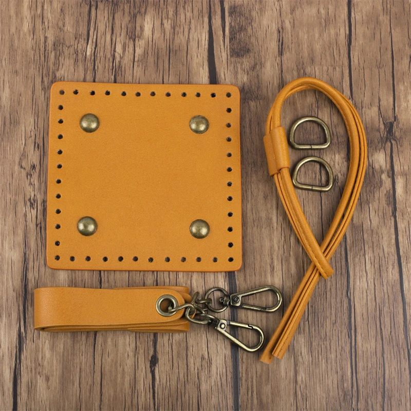 

DIY Bag Making Accessories Woven Bag with Shoulder Strap Handmade Handbag Sewing Hand Knitting Craft Square Bottom