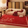 Red Simple Luxury Carpet for Living Room Chinese Style Decoration Home Bedroom Carpets Area Rug Non-slip Dining Room Mat Bedside 3