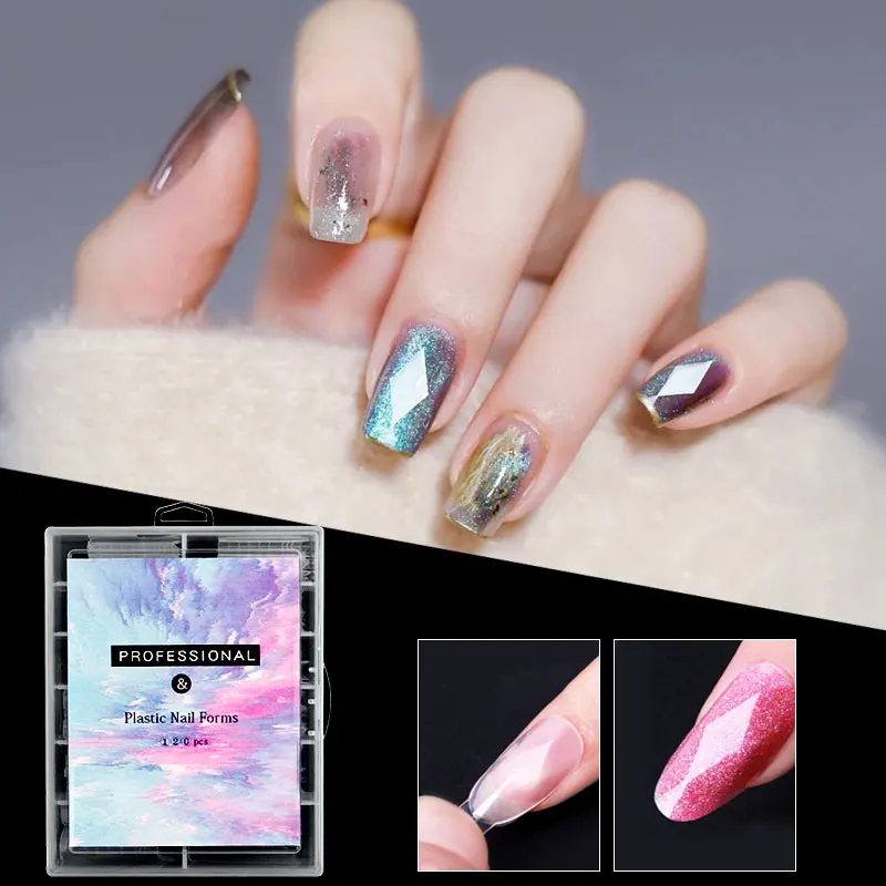 

box Nail Extension Dual Forms Nail Tips Acrylic Full Cover False Nail Mold Building Gel Nail Art Tools