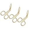 3 Pcs Eyebrow Tweezers Scissor Handle Nose Hair Trimmer Straight Tip Golden Miss 6