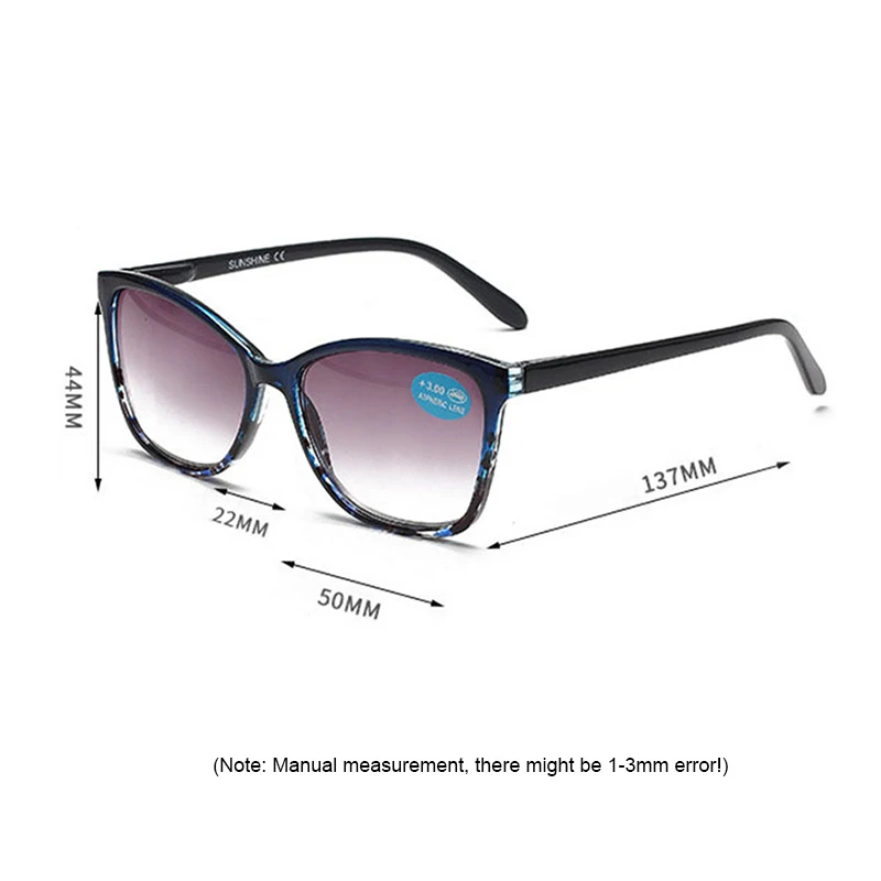 Ahora Oversized Reading Glasses Women Presbyopia Eyeglasses Hyperopia Eyewear Sunglasses Women&Men +1.0+1.5+2.0+3.5 6