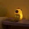 Capybara Led Night Light Silicone Rechargeable Digital Alarm Clock Dimmable Table Lamp Timing USB Charge Children Birthday Gift 5