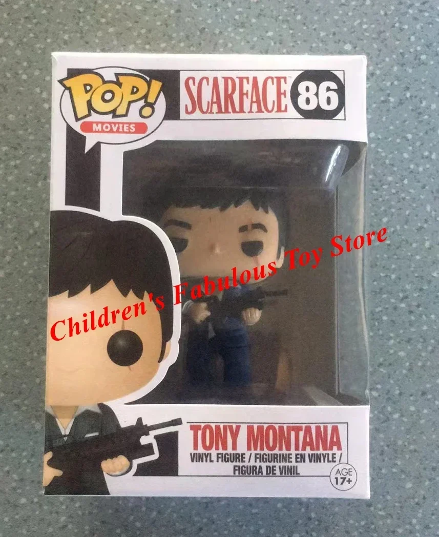 thumbnail image 1 of 2025 Juguetes de modelos de películas y TV FUNKO POP TONY MONTANA #86 para regalo de niños, 1 of 4