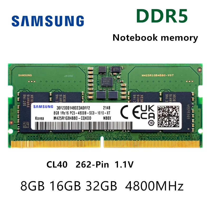 Samsung DDR5-5600 SODIMM 16GB×2（計32GB） SAMSUNG DDR5 8GB 16GB 32GB 4800MHz 5600MHz Original SODIMM 1.1V