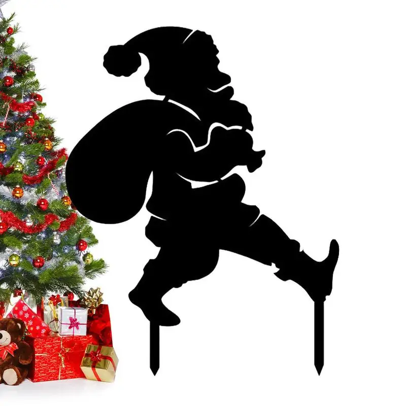 

Christmas Yard Signs With Stakes Christmas Outdoor Decoration Snowman Stake Plain White Template Solid Metal Hollow Carving