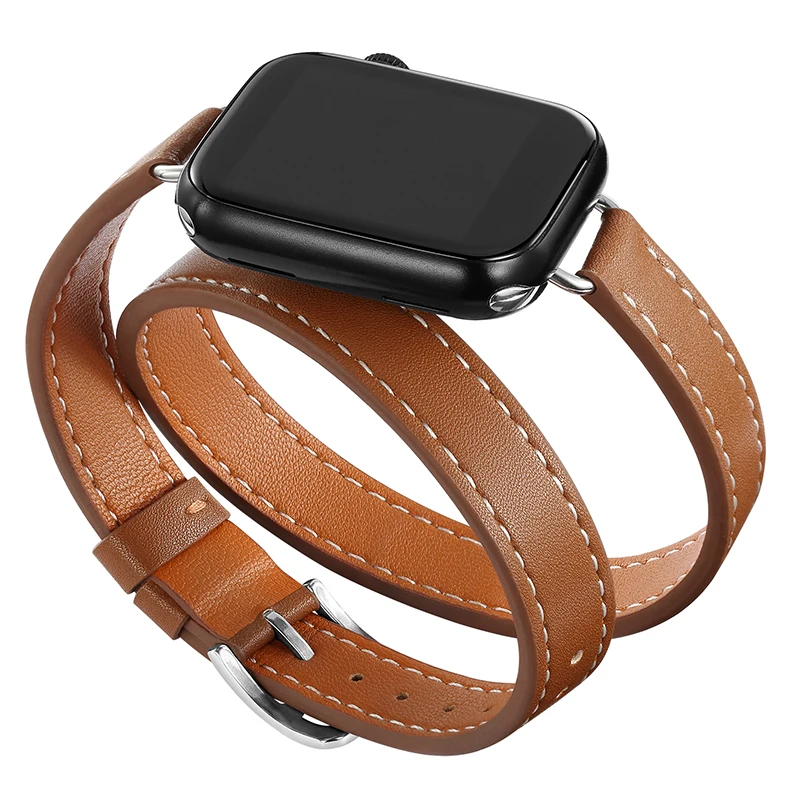 Brown LV Pattern Extra Wide Elastic Apple Watch Band - Hand-Stitched –  QtCatz