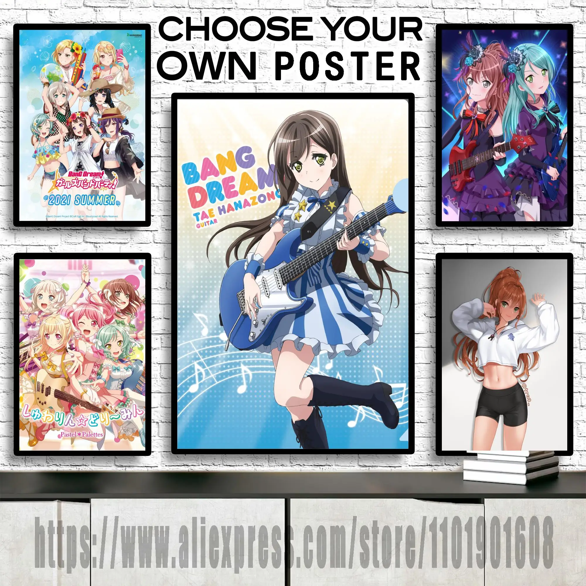 

Classic Bang Dream Anime Canvas Art and Wall Art Poster Picture Print Modern Family bedroom Decor Posters