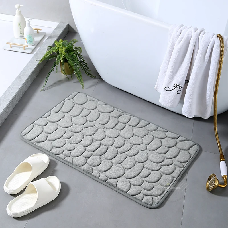 Tappetino da bagno in ciottoli tappeto doccia antiscivolo morbido tappetino  da bagno in rilievo tappetino da bagno in Memory Foam assorbente ad  asciugatura rapida - AliExpress