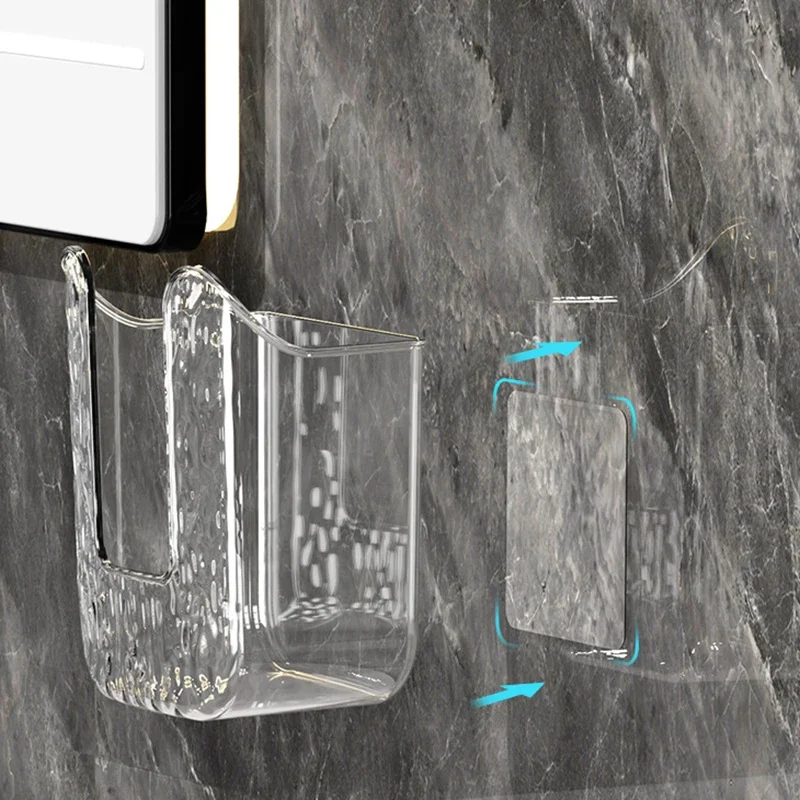 Wet Wipes Box Wall Mounted Tissue Box Non Punching Face Wash Towel Storage Suction Paper Large Opening And Large Capacity tissue box tissue dispenser wet tissue storage box tissue storage box