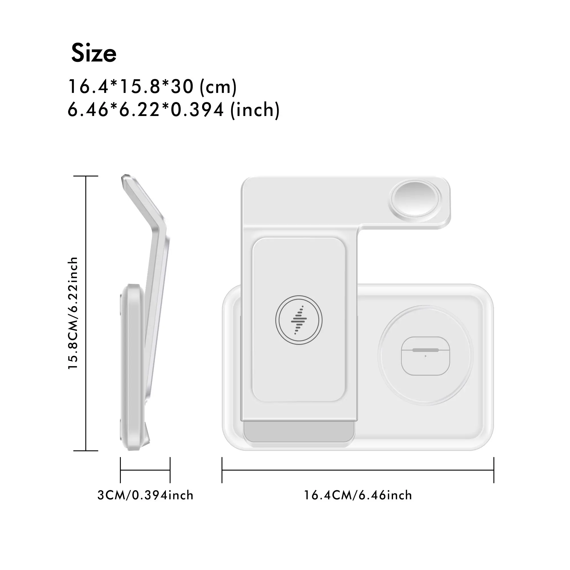 Foldable 3 in 1 Wireless Charger Stand For Samsung S25 S24 S23 S22 Galaxy Watch 8 7 6 5 4 3 Buds3 Pro/Buds Fast Charging Station