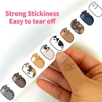 500PCS Kawaii Cartoon Cat Tuo Roll Stickers Skateboard Laptop Luggage Scrapbook Cool Phone Gift Waterproof Phone Cute Sticker 5