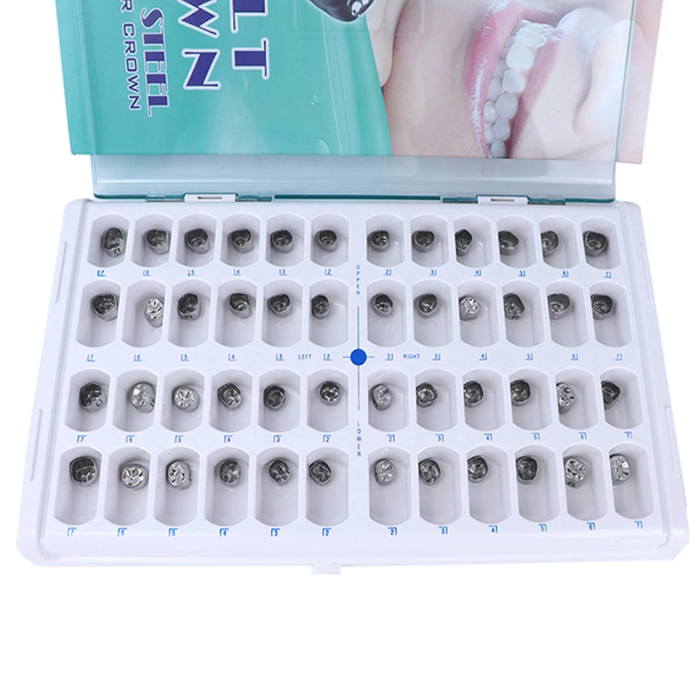 

48/96 шт., зубные короны из нержавеющей стали