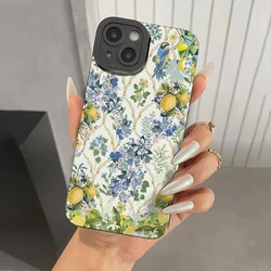 Elegant Blue Floral Design Soft Matte Phone Case Cover - iPhone 11 Pro Max (1)