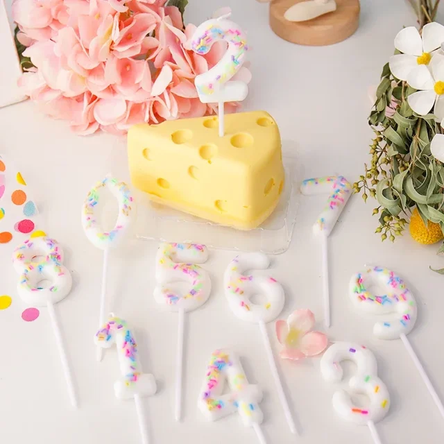 Décoration de gâteau numérique pour enfants, numéro de crème glacée ci-après les cuisson 0-9 avertir les ci-après, décoration de gâteau de fête d'anniversaire pour enfants 5